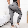 thumbnail image 6 of Tie Dye Hidden Scrunch Leggings for Women Tummy Control Butt Lifting Yoga Pants High Waist Compression Workout Tight,S,Gray, 6 of 8