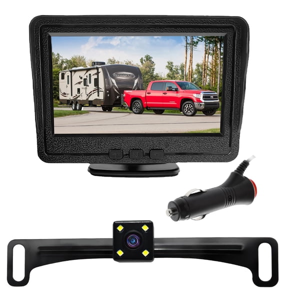 Backup Camera Summit Racing ZEROXCLUB Wired Backup Camera System Kit, 1080P HD, IP69 Waterproof ...