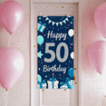 thumbnail image 6 of Navy Blue Happy 50 Birthday Banner with Glittery Numbers Balloons Stars and Gifts Party Decoration Background Backdrop for Photography Birthday Party Supplies Decor Props, 6 of 7