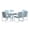 White, variant on Outdoor Patio Dining Set of 5 with 60" Aluminum Rectangular Dining Table and 4 Armrest Chairs,Gray