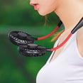 thumbnail image 4 of Ventilador dual deportivo portátil FLhrweasw 1200 MAh USB Manos libres Lazy Neck Band Iluminación LED Nuevo, 4 of 9