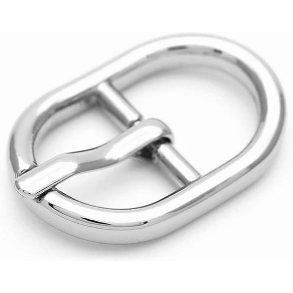 4 pcs Oval Belt Buckle Center Bar Belt Buckles Single Prong Belt Purse Making Accessories SC66 (3/4 Inch, Silver)