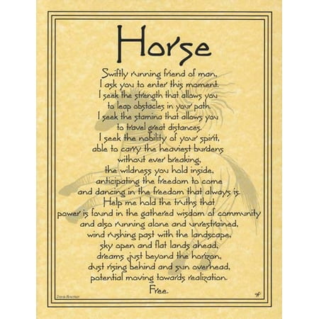 - Home Wall Artwork Prayer Horse Small Parchment Paper Poster Framing Size Print