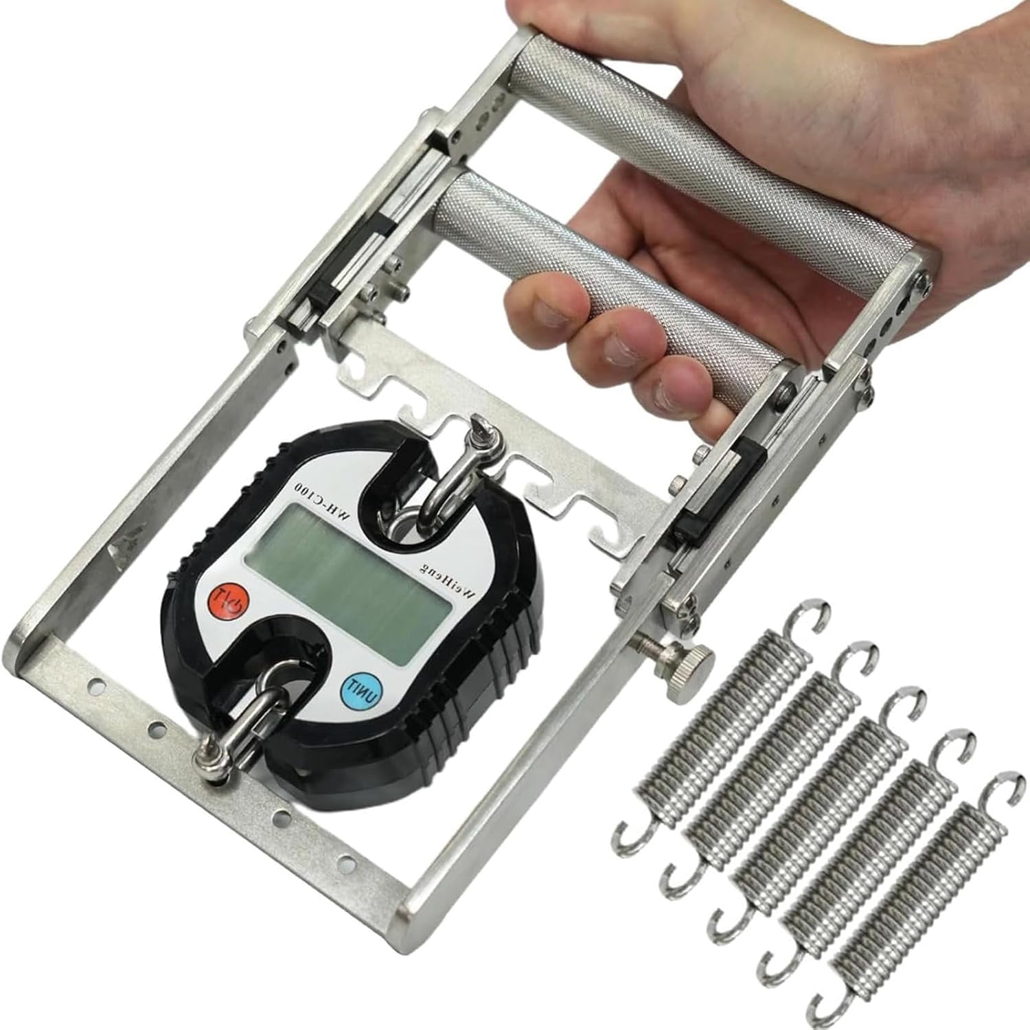 Hand Dynamometer, Electronic Hand Grip Strength Tester with 5 Springs and Counter, Five Levels Grip Distance Adjustable and Max Load 330Lbs / 150Kgs, Rapid Increase Of Wrist, for Muscle Building