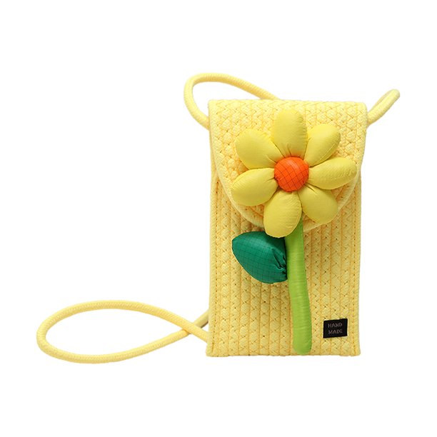 Pequeño Paquete Bolso de hombro femenino de punto Cáñamo de algodón duradero para el ocio diario (Amarillo) Ehuebsd Para Estrenar