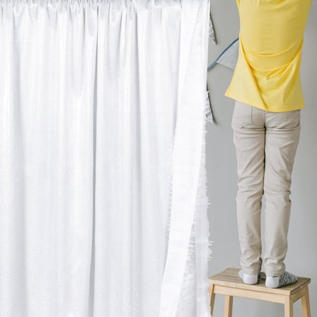 Milisten White Glitter Backdrop for Party Decorations, Photography, Weddings, Birthday, Events, Photo Booth, Studio Background