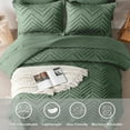 thumbnail image 3 of Davulos Queen Comforter Set 7 Pieces, Boho Dark Green Bed in a Bag Queen Size Geometric Soft Microfiber All Season Bedding Set with Comforter, Sheets, Pillowcases & Shams, 3 of 9