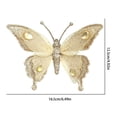thumbnail image 3 of Clearance Under $2 Christmas Butterfly Ornament, 3D Glitter Gem Hanging Decor, 1PC, 16.5x12.5cm, Tree Wreath Window, Gold (A), 3 of 5