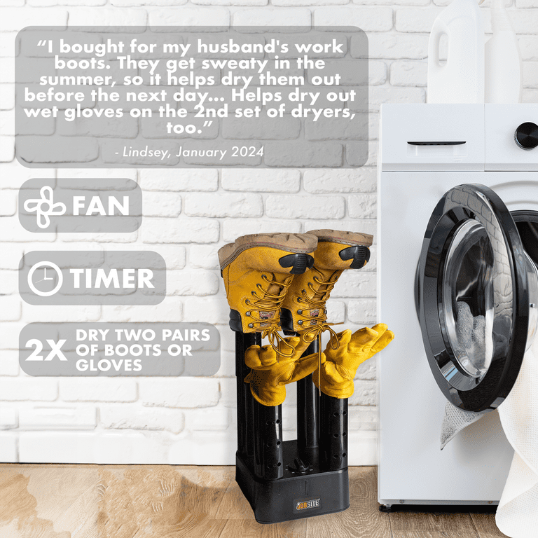 JobSite Boot Dryer with Heat Blower Fan Glove Shoe Dryer Reduces