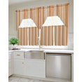 thumbnail image 4 of Burnt Orange Striped Kitchen Curtains Swag Valance and Tier Curtains Set 24 Inch Length, Farmhouse Orange Ombre Stripes Rod Pocket Drape Panels Pair Swag Curtains for Bathroom/Cafe/Window, 4 of 6