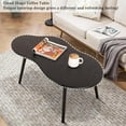 thumbnail image 3 of Small Coffee Table Black Cloud Coffee Table for Small Spaces Modern Center Table Unique Irregular Coffee Table with Wood Legs Living Room Mid-Century Sofa Table, 3 of 7