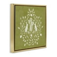 thumbnail image 4 of Stupell Industries Olive Green Botanical Rabbits Plants & Flowers Painting Gold Floater Framed Canvas Art Print Wall Art, 18 x 18, 4 of 10