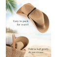 thumbnail image 6 of YEKEYI Panama Hat Sun Hats for Women Men Wide Brim Fedora Straw Beach Hat UV UPF 80+, 6 of 7