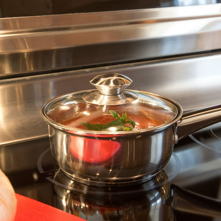 Ecolution Pure Intentions Stainless Steel 1-Quart Saucepan with Glass Lid