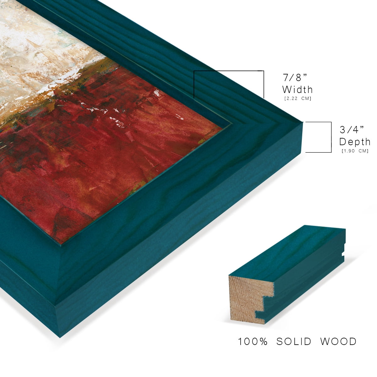 August Horizon I -Framed Print w/glass-Ocean Blue