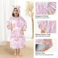 thumbnail image 4 of Pink Gingerbread Houses Wearable Blankets Hoodie Oversize Sherpa Wearable Soft Blanket Warm Cozy 3-14 Age, 4 of 7