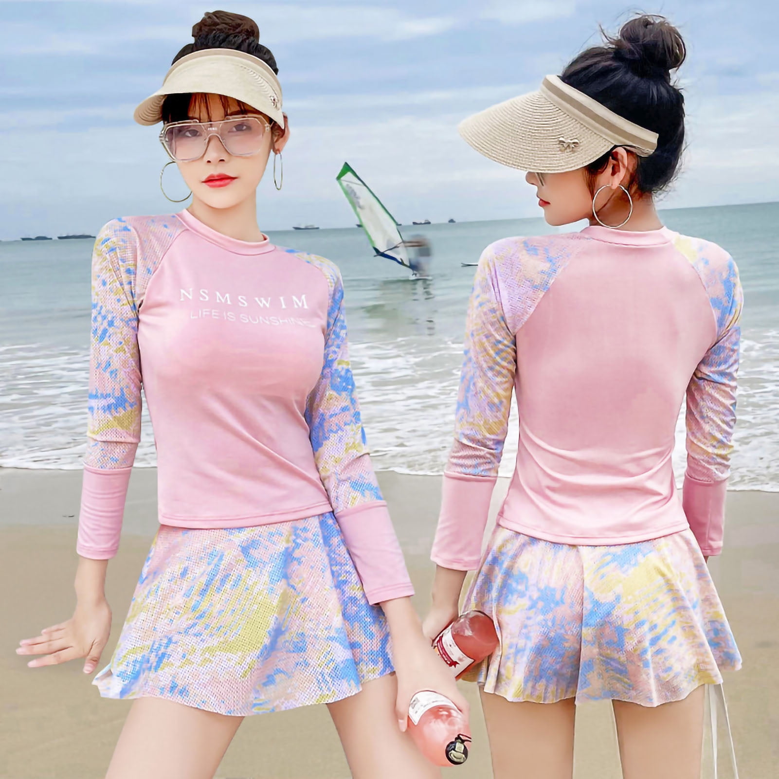 Long sleeve two piece swimsuit 2025
