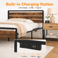 thumbnail image 5 of Zimtown Full Platform Bed Frame with 12-Inch Under-Bed Storage, LED Lighted Headboard & Footboard, Modern Apartment Bedroom,Rustic Brown, 5 of 10