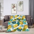thumbnail image 2 of Pineapple Blanket Ultra Plush All Season Lightweight Cozy Flannel Throw Blanket for Bed Chair Car Sofa Couch Bedroom 80"x60", 2 of 6