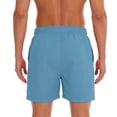 thumbnail image 3 of Domuza Men's Beach Shorts Lightweight Comfy Swim Trunks with Pockets Light Blue 5XL, 3 of 3