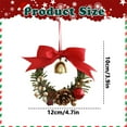 thumbnail image 3 of 4" Mini Christmas Wreath,Christmas Cabinet Wreath for Kitchen with Bows,Pinecones,Nuts,Berries and Bell - Small Hanging Artificial Wreath for Window Home Chair Front Door Wall Indoor Outdoor,Red, 3 of 4