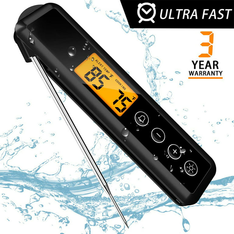 Digital Meat Thermometer for Grilling with Ambidextrous Backlit & Thermocouple