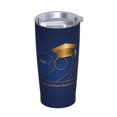 thumbnail image 2 of Taza de viaje de acero inoxidable con aislamiento de 20 oz para café con pajita, taza térmica portátil, juego de tres piezas para graduación de la clase de último año de 2024, 2 of 7
