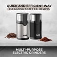thumbnail image 2 of Kaffe Electric Coffee Grinder with Removable Cup (3.5oz) - Stainless Steel - Cleaning Brush Included - Espresso Coffee Bean Grinder for Home Use - Black, 2 of 6
