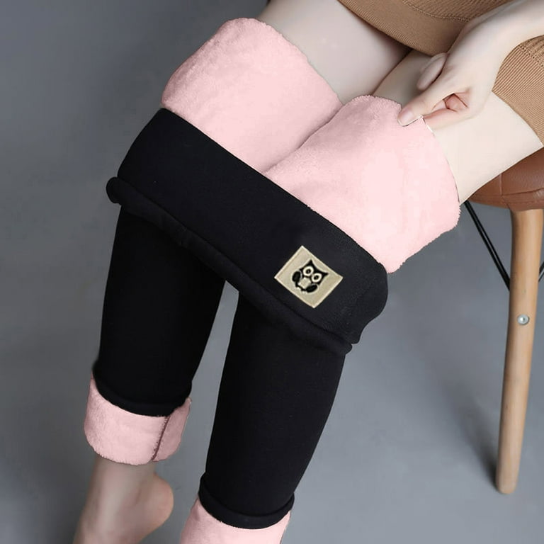 Casual Warm Winter Solid Pants,Soft Clouds Fleece Leggings for