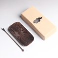 thumbnail image 2 of Metálico estilo asiático bambú Lotus té cuchara herramientas cucharadita juego de té Hoja de loto de cobre Cola Té de bambú de metal, 2 of 8