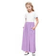 thumbnail image 2 of LOVZFMLL Robe d'Été Décontractée Sans Manches pour Filles de 2 à 12 Ans, Ourlet à Boutons, Fluide, avec Poches, Col Rond, 2 of 8