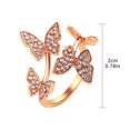 thumbnail image 3 of BNNG Adjustable Gold Plated Ring for Women, Branch Leaves Band Stacking Finger Ring,Paved Cubic Zirconia Stone Stackable Open Ring Butterfly Ring Layered Rhinestone Butterfly Ring, 3 of 9