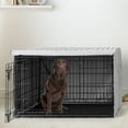 thumbnail image 2 of Sweet Jojo Designs Stripe White and Grey Dog Crate Kennel Cover 42in., 2 of 6