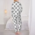 thumbnail image 6 of Goofa Retro Compass Printed Women’s 2 Piece Pajama Set Super,Pajamas Women's Long Sleeve Sleepwear Soft Button Down Loungewear Pjs Lounge Set Nightwear-Large, 6 of 9