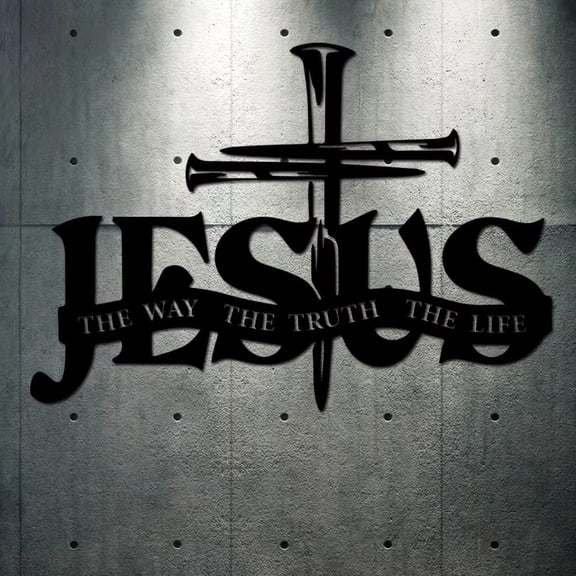 HELLOYOUNG 11.81 - Inch Light Luxury Iron Cross Wall Decor One-Piece Metal Jesus Art with Scripture Centerpieces  for Living Room/Church Spiritual Decor