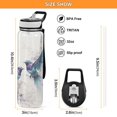 thumbnail image 3 of Birds Butterflies Green Sports Water Bottle Portable Travel Mug 32oz BPA Free Leak Proof Straw Transparent Tritan for Gym Yoga Cycling Camping, 3 of 7