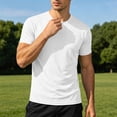 thumbnail image 6 of Ovzne Men's Big & Tall Round Neck Short Sleeve Athletic Basi T-Shirts Breathable Casual Summer Stretchy Activewear Tops S-3XL Multiple Colors, 6 of 10