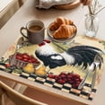 thumbnail image 3 of Vintage Rooster Placemats Set of 4, Country Black White Chicken Tomato Grape Pear Farm Non-Slip Place Mats Washable Table Mats for Kitchen Dining Table Decorations Indoor/Outdoor, 3 of 9