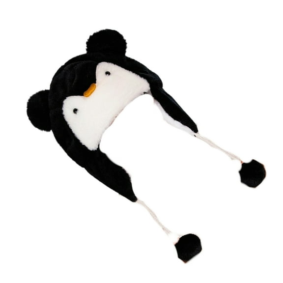 Fleece Plush Hat With Windproof Ear Protect Penguins For Outdoor Cartoon Ears Hats Hats Girl