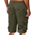 thumbnail image 4 of TQWQT Bermuda Cargo Shorts for Men Big and Tall Casual Knee Length Elastic Waist Bermuda Shorts with 6 Pockets Coffee 2XL, 4 of 5