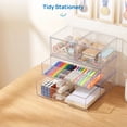 thumbnail image 5 of Sindcom Stackable Storage Drawers Set of 4,Clear Plastic Organizer Bins for Makeup, Cosmetics, Beauty Supplies,Bathroom Organizer Countertop,Bathroom Under Sink Organizer,12.1 × 7.5 × 11.4 in, 5 of 9