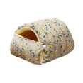 thumbnail image 2 of Nebwoak Self-Warming Cat Cave Bed for Cats & Small Dogs, Donut Shape Plush Faux Fur Pet Bed, Machine Washable & Foldable, Grey Lemon Pattern, 2 of 6