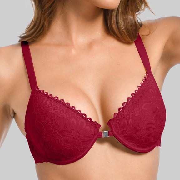 Womens Sports Bras Ladies Traceless Comfortable No Steel Ring Breathable Gathering Bra Woman Underwear Wireless Bra Red 2XL