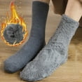 thumbnail image 2 of Solid Color Men Super Thick Cold Resistant Long Plush Winter Socks Floor Socks Snow Socks Men Socks COFFEE, 2 of 8