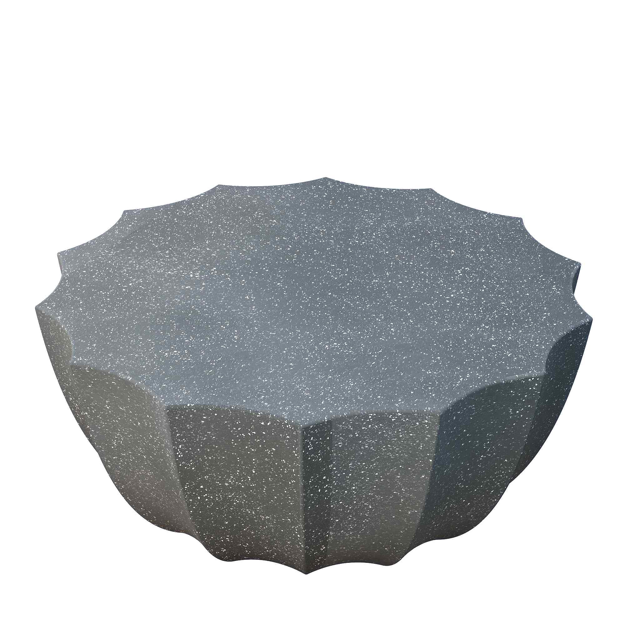 Lunale 35.43" Coffee Table for Indoor & Outdoor, Waterproof Durable MgO Cement Design, Gray