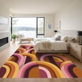 thumbnail image 3 of ODIKA 6' x 9' Machine Washable Non-Slip Area Rug, 70s geometric High Traffic Rug, Pink, 1291899, 3 of 7