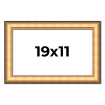 19x11 Frame Gold Plein Aire Solid Wood Picture Frame Width 2 Inches | Interior Frame Depth 0.5