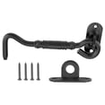 thumbnail image 4 of 1 Pieces Storm Hook Stainless Steel Door Hook Door Latch Window Catch Cabin Door Gate Lock With 4 Pieces Mounting Screws - Black, 4 of 6