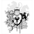 thumbnail image 3 of Medieval Duvet Cover Set, Heraldic Gear Coat of Medieval Knight with Ornate Pattern the Past Old Times, Decorative 3 Piece Bedding Set with 2 Pillow Shams, Queen Size, Black White, by Ambesonne, 3 of 3