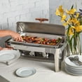 thumbnail image 3 of Celebrations by Denmark Tools for Cooks 5 Piece 9.5 Quart Stainless Steel Chafing Dish Set with Roll Top Lid, 3 of 5